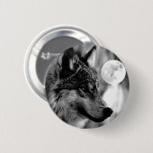Wolf en Moon Ronde Button 5,7 Cm (Voorkant /achterkant)