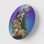 Wolf en Moon Ronde Klok (Hoek)