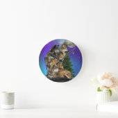 Wolf en Moon Ronde Klok (Huis)