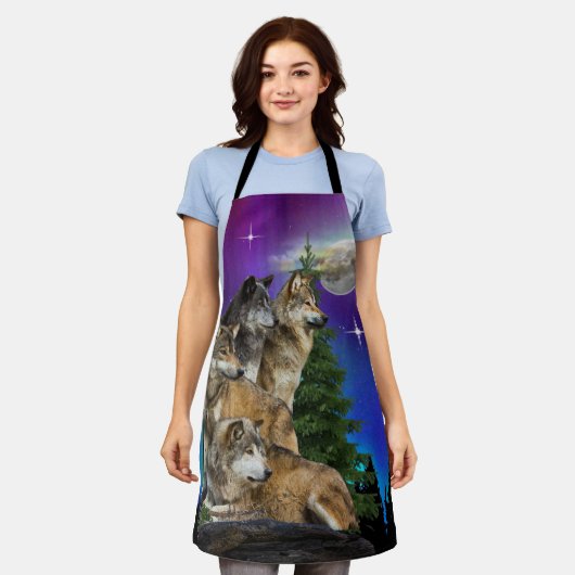 Wolf en Moon Schort (Gedragen)