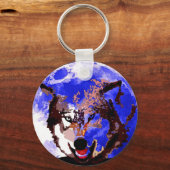 Wolf en Moon Sleutelhanger (Voorkant)