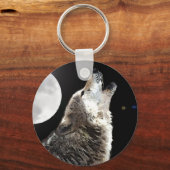 Wolf en Moon Sleutelhanger (Voorkant)