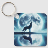 Wolf en Moon Sleutelhanger (Voorkant)