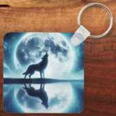 Wolf en Moon Sleutelhanger (Achterkant)