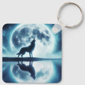 Wolf en Moon Sleutelhanger (Achterkant)