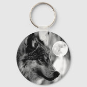 Wolf en Moon Sleutelhanger (Voorkant)