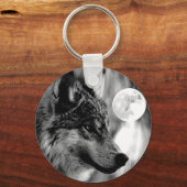 Wolf en Moon Sleutelhanger (Voorkant)