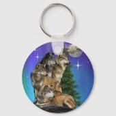 wolf en Moon Sleutelhanger (Voorkant)