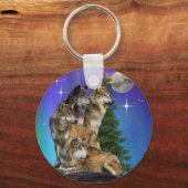 wolf en Moon Sleutelhanger (Voorkant)