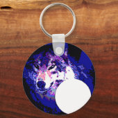 Wolf en Moon Sleutelhanger (Voorkant)