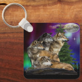 Wolf en Moon Sleutelhanger (Voorkant)