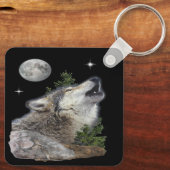 Wolf en Moon Sleutelhanger (Achterkant)