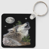 Wolf en Moon Sleutelhanger (Achterkant)