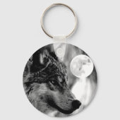Wolf en Moon Sleutelhanger (Voorkant)
