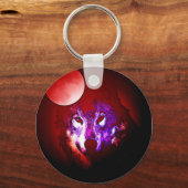 Wolf en Moon Sleutelhanger (Voorkant)