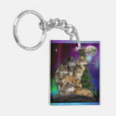 Wolf en Moon Sleutelhanger (Voorkant Links)