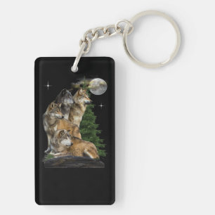 Wolf en Moon Sleutelhanger