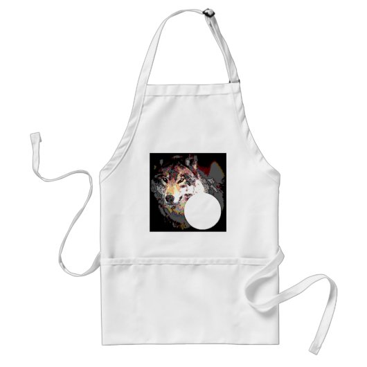 Wolf en Moon Standaard Schort (Voorkant)