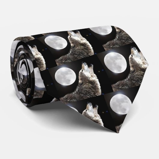 Wolf en Moon Stropdas (Opgerold)