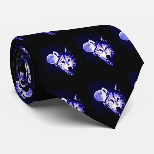 Wolf en Moon Stropdas (Opgerold)