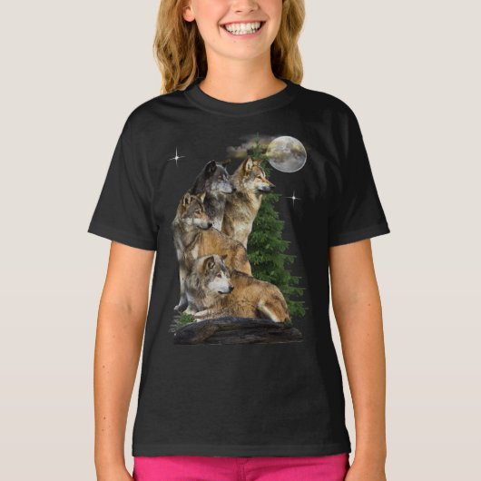 Wolf en Moon T-shirt (Voorkant)