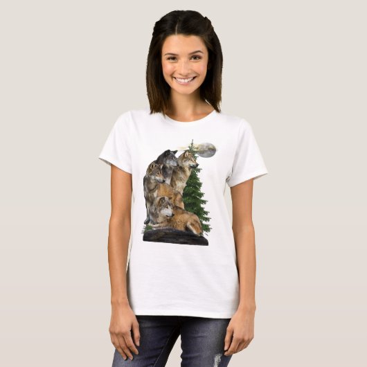 Wolf en Moon T-shirt (Voorkant volledig)
