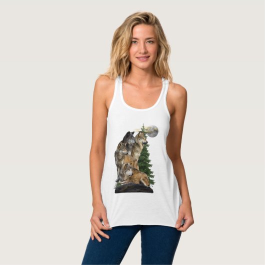 Wolf en Moon Tanktop (Volledige Voorkant)