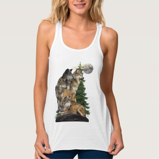 Wolf en Moon Tanktop (Voorkant)