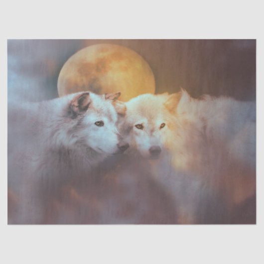 Wolf en Moon Tissuepapier (Voorkant)