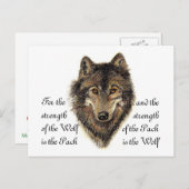 Wolf en Pack Citaat - Dierlijk Collectie Briefkaart (Voorkant / Achterkant)