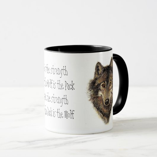 Wolf en Pack Citaat - Dierlijk Collectie Mok (Voorkant rechts)
