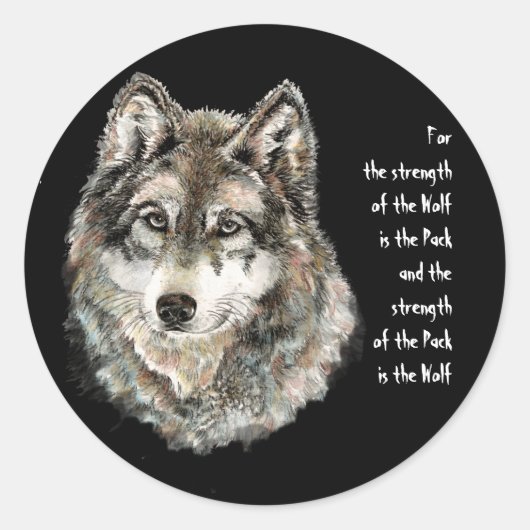 Wolf en Pack Citaat - Dierlijk Collectie Ronde Sticker (Voorkant)