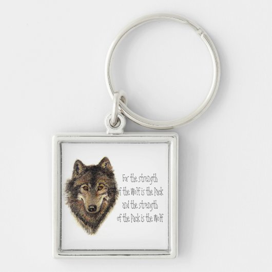 Wolf en Pack Citaat - Dierlijk Collectie Sleutelhanger (Voorkant)