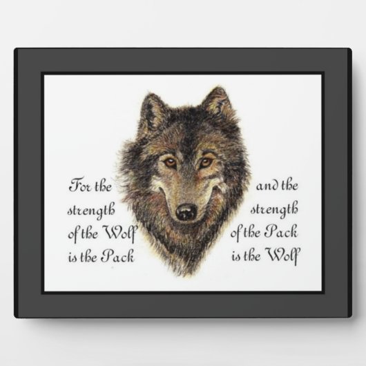 Wolf en Pack Quote Fotoplaat (Voorkant)