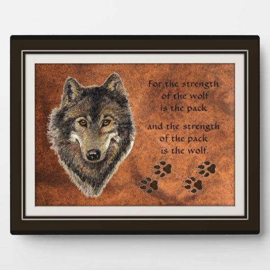 Wolf en Pack Quote Fotoplaat (Voorkant)