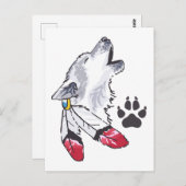 Wolf- en Paw-afdrukken Briefkaart (Voorkant / Achterkant)