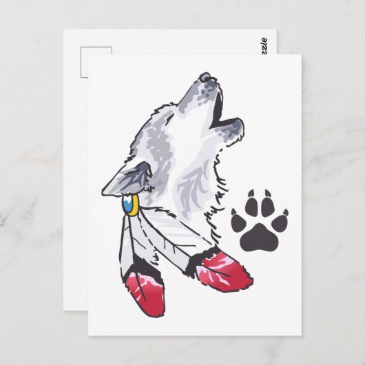 Wolf- en Paw-afdrukken Briefkaart (Voorkant / Achterkant)