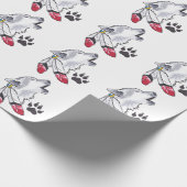 Wolf- en Paw-afdrukken Cadeaupapier (Hoek)