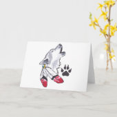 Wolf- en Paw-afdrukken Kaart (Gele Bloem)