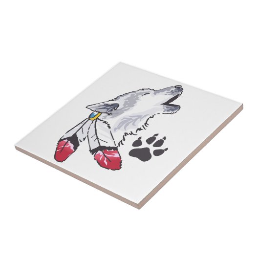 Wolf- en Paw-afdrukken Tegeltje (Zijkant)