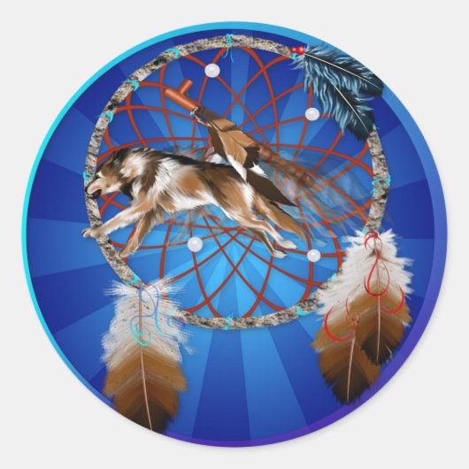 WOLF en PIJP Ronde Sticker (Voorkant)