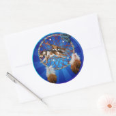 WOLF en PIJP Ronde Sticker (Envelop)