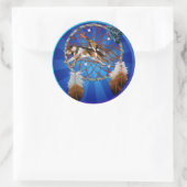 WOLF en PIJP Ronde Sticker (Tas)