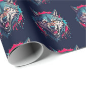 Wolf en prooi concept illustratie (AI + Human) Cadeaupapier (Rol Hoek)