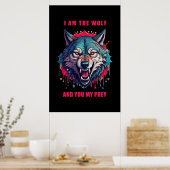 Wolf en prooi concept illustratie (AI + Human) Poster (Keuken)