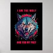 Wolf en prooi concept illustratie (AI + Human) Poster (Voorkant)
