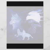 Wolf en raaf bij volle maan flyer (Achterkant)