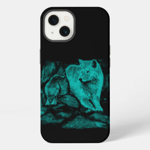 Wolf en Raaf in de Nacht iPhone 13 Hoesje
