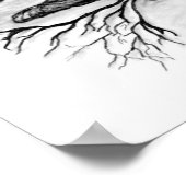 Wolf en raaf zwart-wit ontwerp poster (Hoek)
