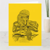 Wolf en Raven - Black and Yellow Design Kaart (Voorkant)